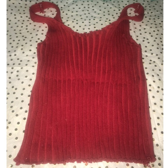 Maroon ribbed tank top - Picture 4 of 6